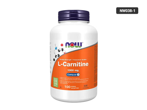 Now L-Carnitine 1000 mg Tablets - amino acid supplement of high strength to support energy production, fat metabolism and athletic performance.